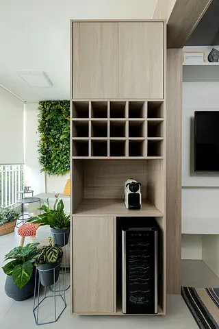 Modern Wine Rack and Coffee Machine Space