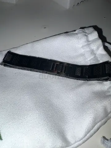 Mens Black Lacoste Bracelet