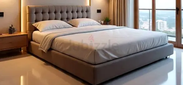 Light gray 160*200 queen size Bed