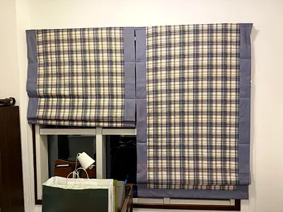 BLINDS: Light Blue checkered