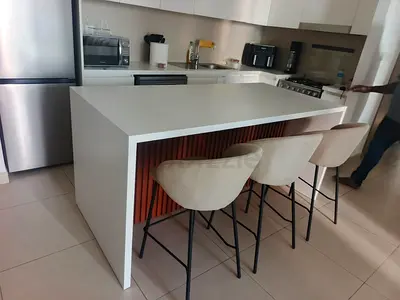 Minimalist MDF Melamine Kitchen Island for Modern Interiors