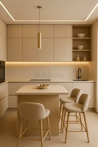 Bespoke MDF Kitchen Island in Premium Melamine Finish with storage