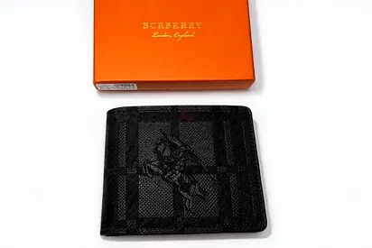 Burberry mens black wallet