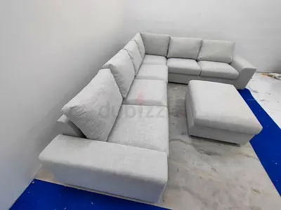 Ikea vimle beige color five seater corner sofa with ottoman storage