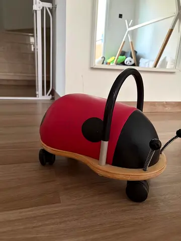 Wooden Ladybug Toy on Wheels