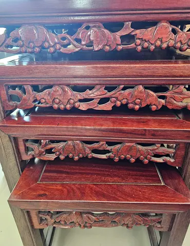 Solid wood Beautifully Carved Wooden Nested tables