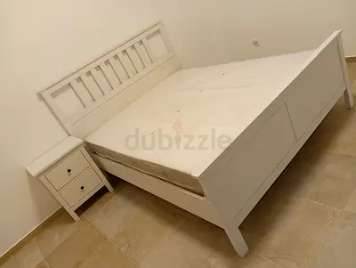 Ikea hamness queen size bed frame with Ikea mattress 160×200cm is available in excellent condition