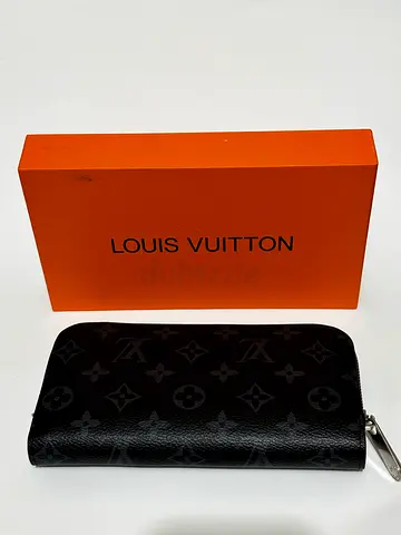 Louis Vuitton black wallet with zipper fits a phone