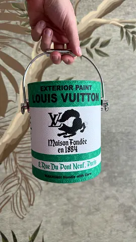 Rare Louis Vuitton Paint Can Bag in Green Leather