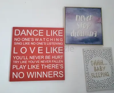 Set of 3 Inspirational Wall Art Canvases – Perfect for Nursery/Kids Room