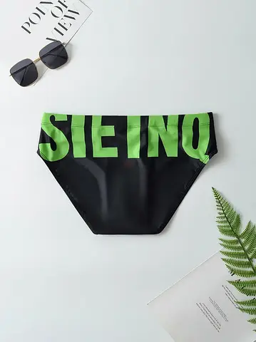 Stylish Black and Green Speedo