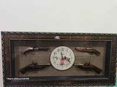 Decorative Hunting Guns Clock Framed, urgent sale