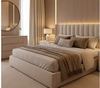 Elegant Bed and Nightstand Set