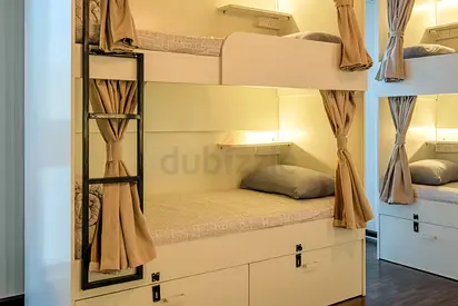 Luxury In Half Price ‼️Bed Space In Master Room Wooden Bunk Beds