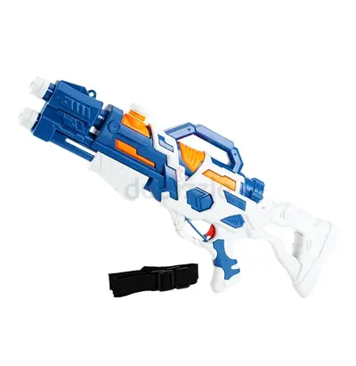 Blue and White Toy Blaster Gun