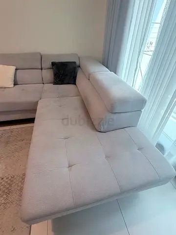 Stylish Grey Corner Sofa 5-seater Right