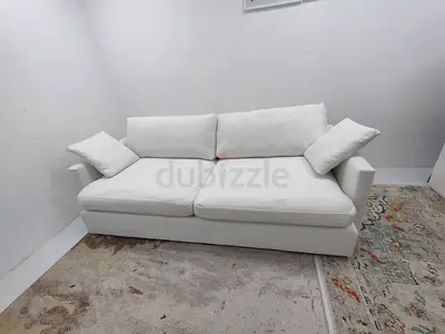 Deep white color crate and barrel sofa