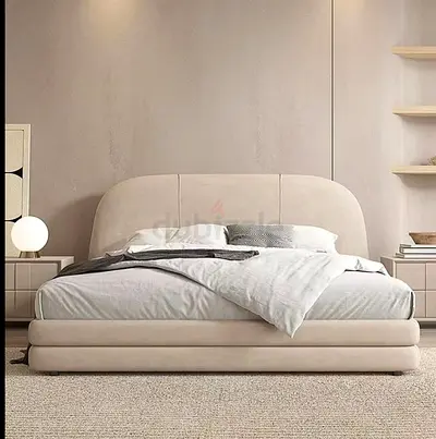 Luxurious Cream Upholstered Bed