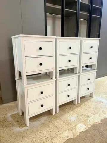 Stylish White Nightstand with Drawers