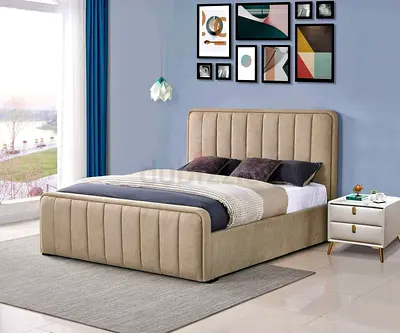 Modern Fabric Bed Frame with Soft Headboard