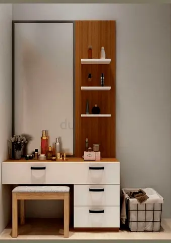 Stylish Modern Vanity Table with Stool