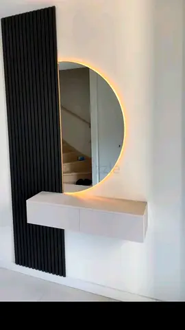 Designer Console with Finish Surface and Mirror Grain Cabinets dresser