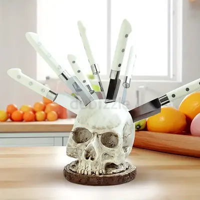 1pc Skull Knife Holder, for Kitchen Storage