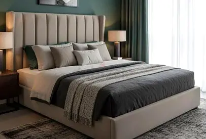 Light gray king size bed