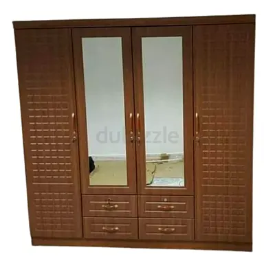 Spacious Wooden Wardrobe with Mirrors