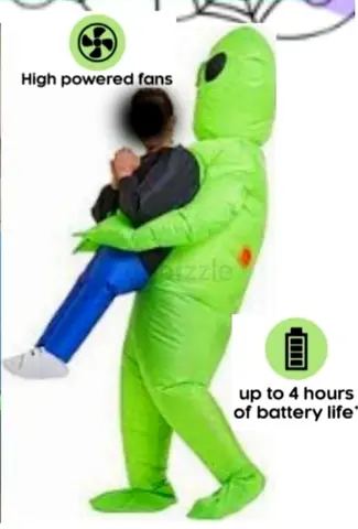 Green Alien Inflatable Costume for Kids/Adults