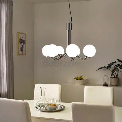 Modern Pendant Light with White Globes
