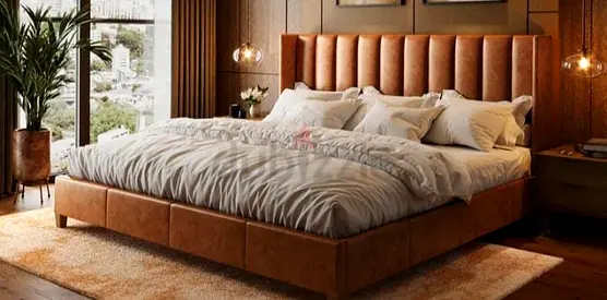 Elegant beautiful 180*200 king size leather bed