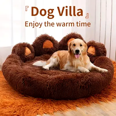Plush Bear Paw Shaped Pet Bed – Cute Cozy Nest for Cats  Small Dogs | Ajman