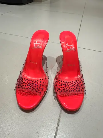 Brand new Christian Louboutin Red Heels with Studded Detail size 37