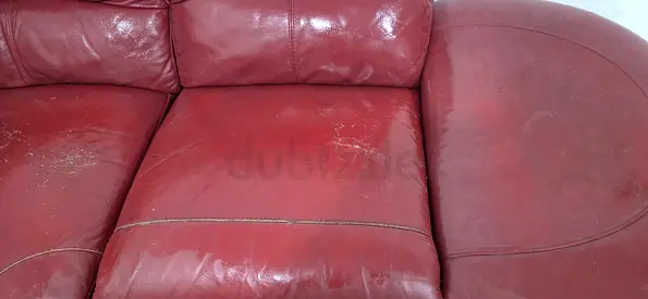 Comfortable Brown Leather Sofa 5 seats