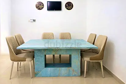 Blue Onyx Marble Stone Dining Table with 5 Chairs – Elegant  Strong