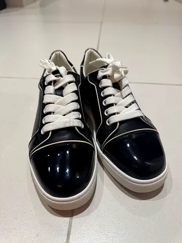 Brand New Christian Louboutin Black and White Sneakers size 37