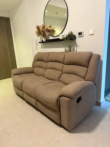 Comfortable Recliner 3 seater Sofa in Beige