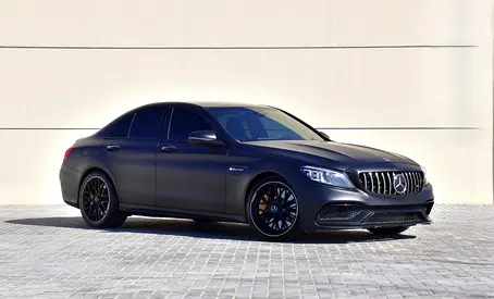 AED 2,348 EMi for 5Yrs | Mercedes Benz C63s AMG ( 2020 Model ) in Matte Black Color Japanese Specs
