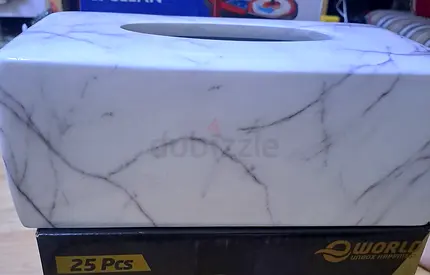 two piece     Elegant Marble Tissue Box Holder