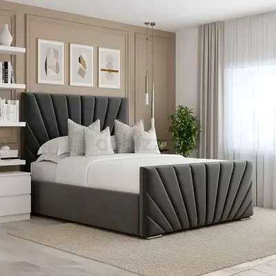 High head  footboard twin hydraulic storage bed