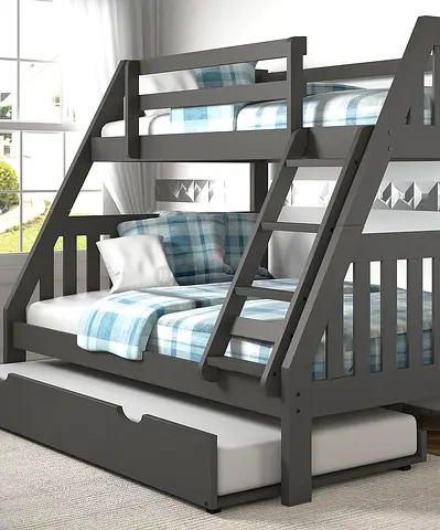 Stylish Bunk Bed with Trundle