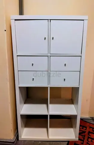 White Storage Cabinet with Drawers