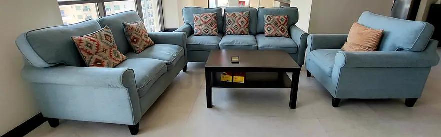 Comfortable Light Blue Sofa Set