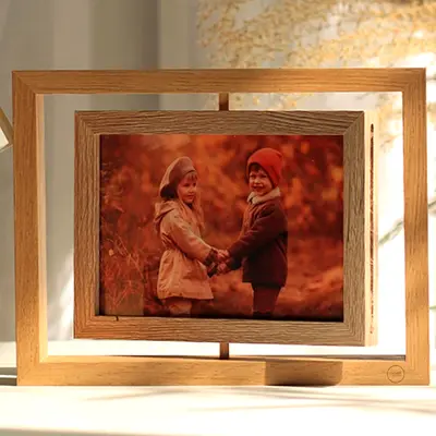 Brand New Wooden photo frame double side rotate