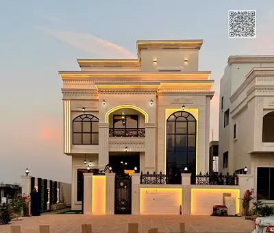 فيلا للبيع موقع متميز جدا أرضى واول وروف تشطيبات سوبر ديلوكس  بسعر مميز شامل رسوم التسجيل والتملك على بعد دقيقتين  من شارع الشيخ محمد بن زايد