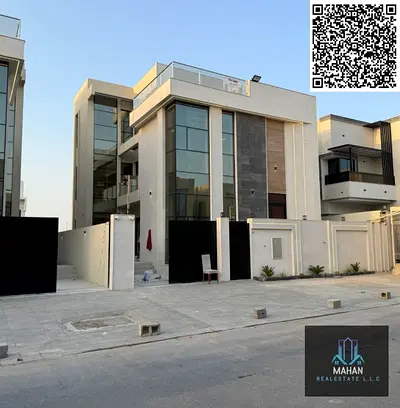 For sale in Al Yasmeen (Al Maidan) ‏Two-story villa with a rooftop and swimming pool ‏Land area: 280 square meters Built up area 3500 sqft ‏Consists of 6 bedrooms with dressing rooms ‏Central air cond