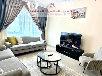 للايجار شهري -شقة غرفتين وصاله جديدة بالكامل - سوبر ديلكوس - انترنت - الشارقة, التعاون