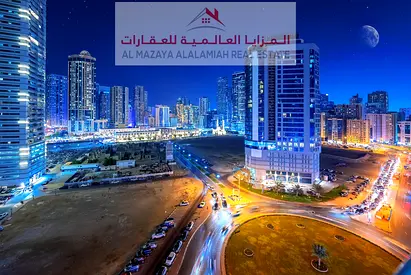For rent monthly - fully furnished one-bedroom apartment and living room with hotel furniture - Sharjah - Al Taawun - with internet and parking
