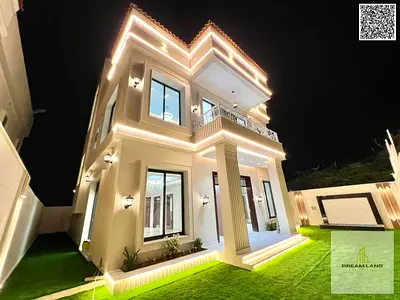 فيلا تصميم كلاسيكي للبيع بمنطقة الحليو2 – عجمان موقع ممتاز مقابل المسجد طابقين وروف شامل رسوم التسجيل والتمليك مساحة الأرض: 3014 قدم²